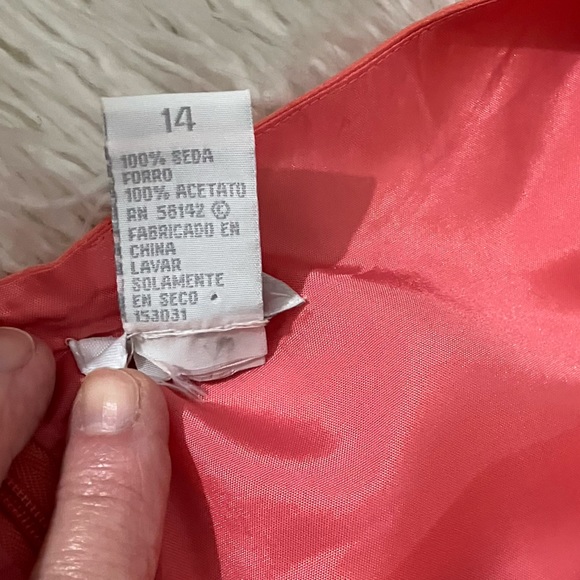 Address Maggy Red/Orange Silk Sundress - Picture 4 of 10